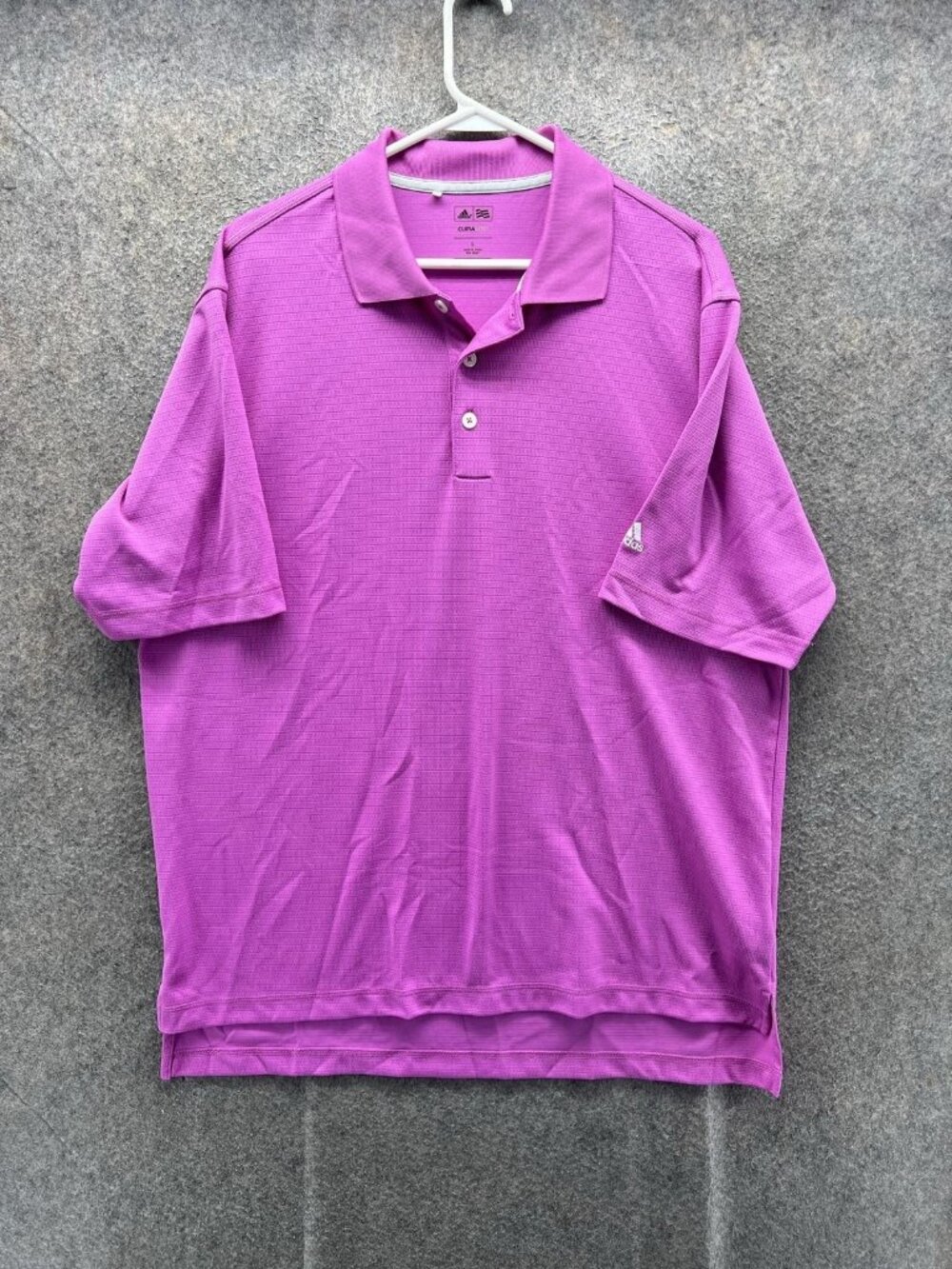 Adidas Polo Shirt Men Large Pink ClimaCool Golf Performance Knit Logo Casual